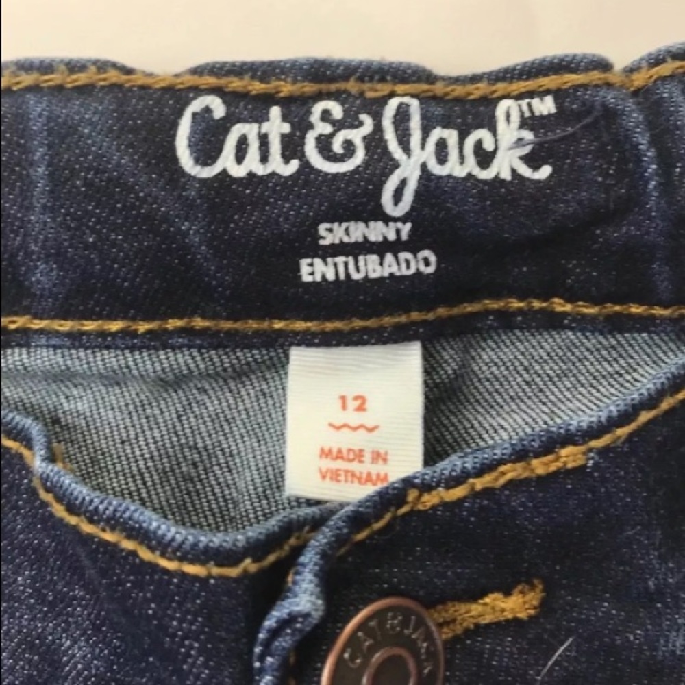 Cat & Jack Girls Skinny Denim Blue Jeans 12 Y - Picture 2 of 6
